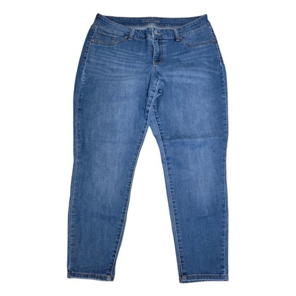 Maurices Skinny Jeans Womens L-S Blue Excellent Stretch Mid Rise Denim